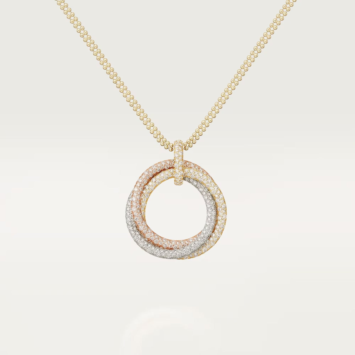 [Stars Jewelry]TRINITY LARGE FULL DIAMOND  NECKLACE