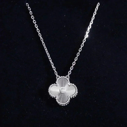 [Stars Jewelry]CLOVER  15MM DIAMOND LASER NECKLACE SILVER
