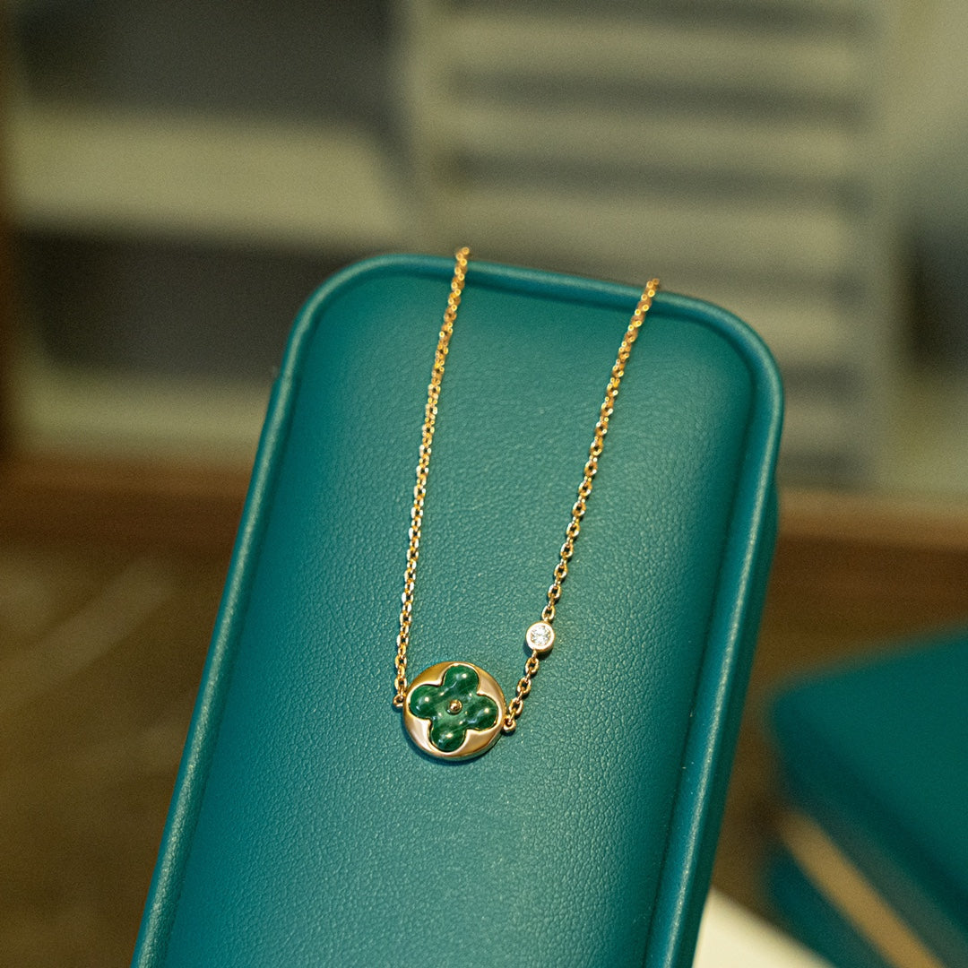 [Stars Jewelry]SUN MALACHITE 1 DIAMOND PINK GOLD BRACELET