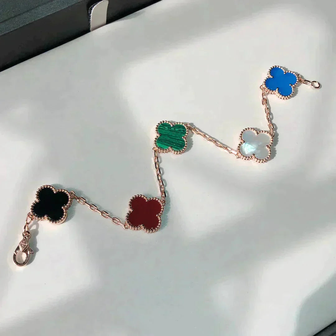 [Stars Jewelry]CLOVER 5 MOTIFS MULTICOLOR BRACELET