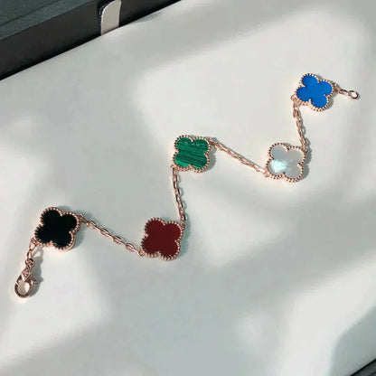 [Stars Jewelry]CLOVER 5 MOTIFS MULTICOLOR BRACELET