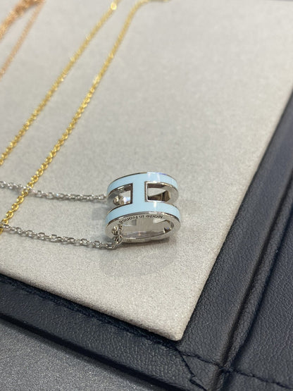 [Stars Jewelry]POP H LIGHT BLUE NECKLACE