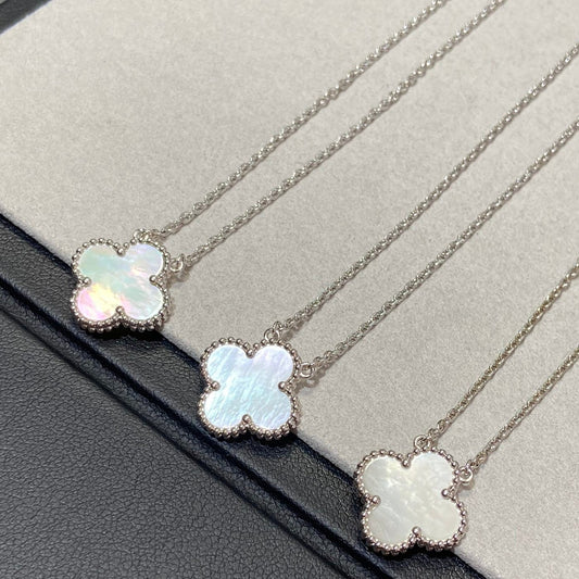 [Stars Jewelry]CLOVER MEDIUM SILVER WHITE MOP NECKLACE