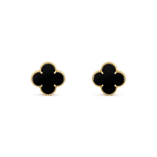 [Stars Jewelry]CLOVER MEDIUM 1 MOTIFS  ONYX STUD EARRINGS