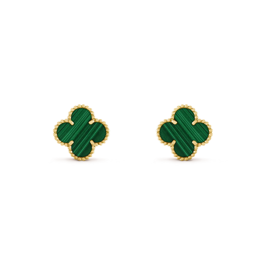 [Stars Jewelry]CLOVER MEDIUM 1 MOTIFS MALACHITE  EARRINGS