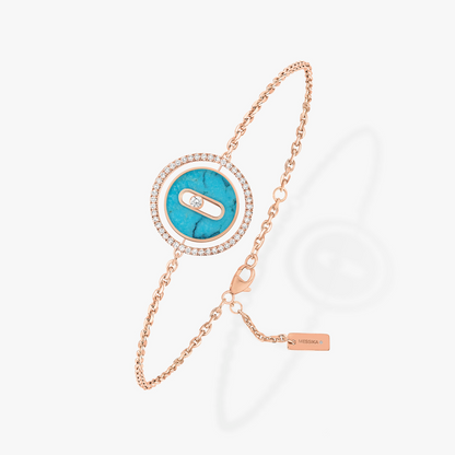 [Stars Jewelry]LUCKY MOVE TURQUOISE PINK GOLD DIAMOND BRACELET