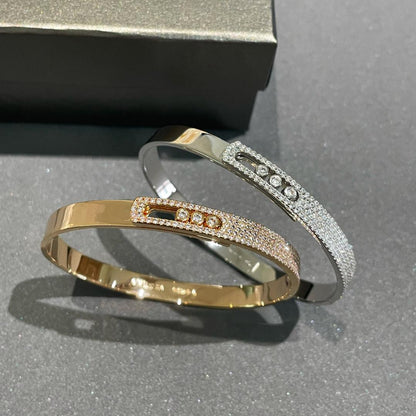 [Stars Jewelry]Move Noa Rose Gold Pavé Diamond Bangle Bracelet