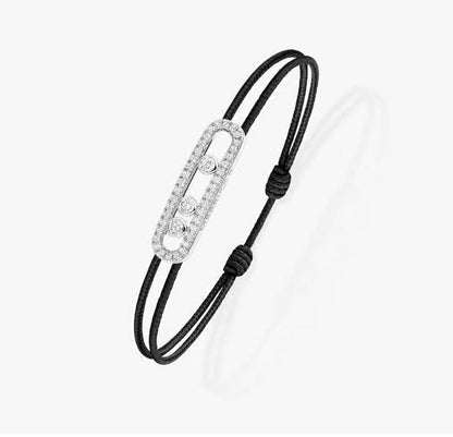 [Stars Jewelry]MK Care(s) pink cord pavé bracelet