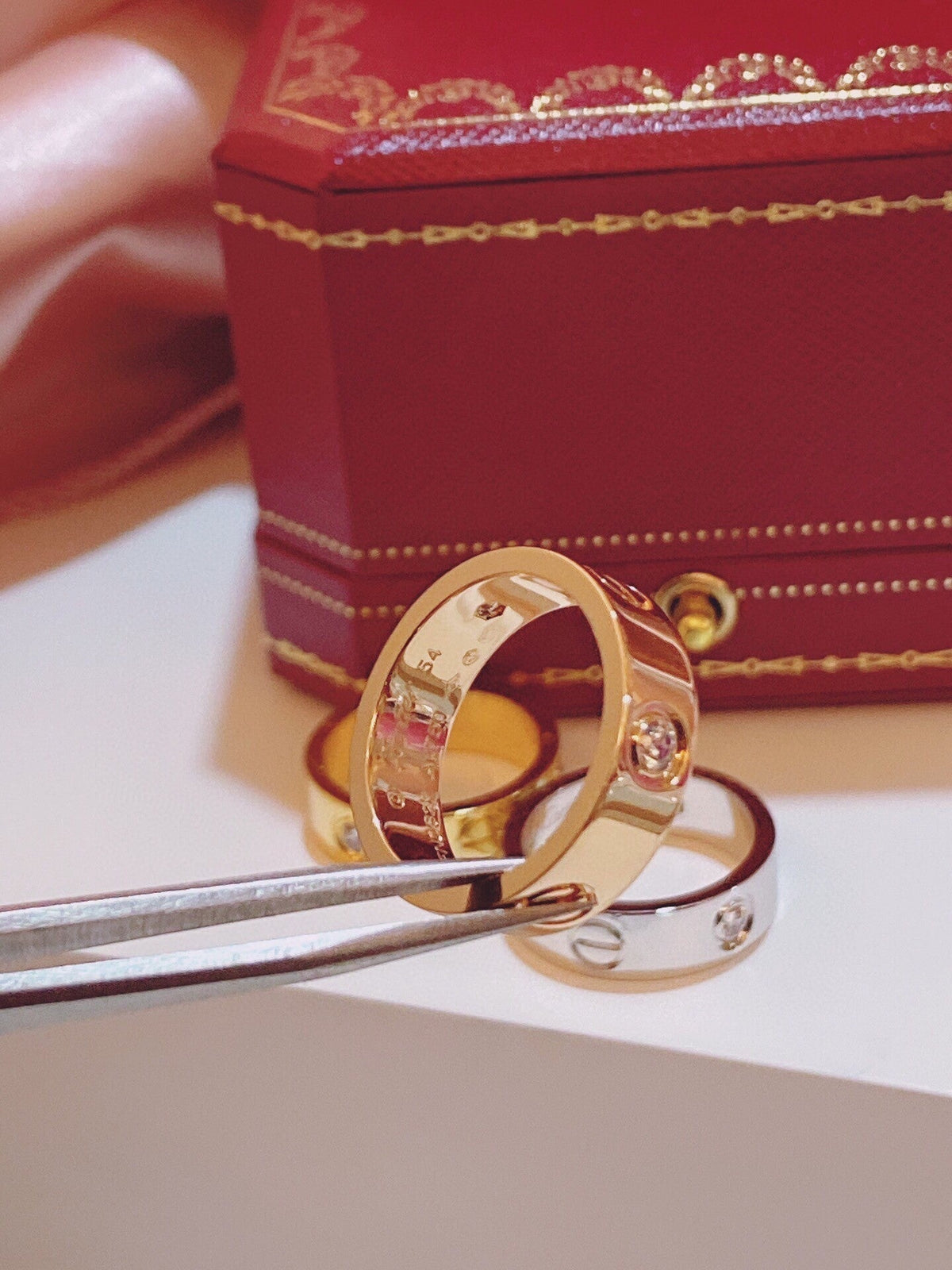 [Stars Jewelry]Three-Diamond Ring