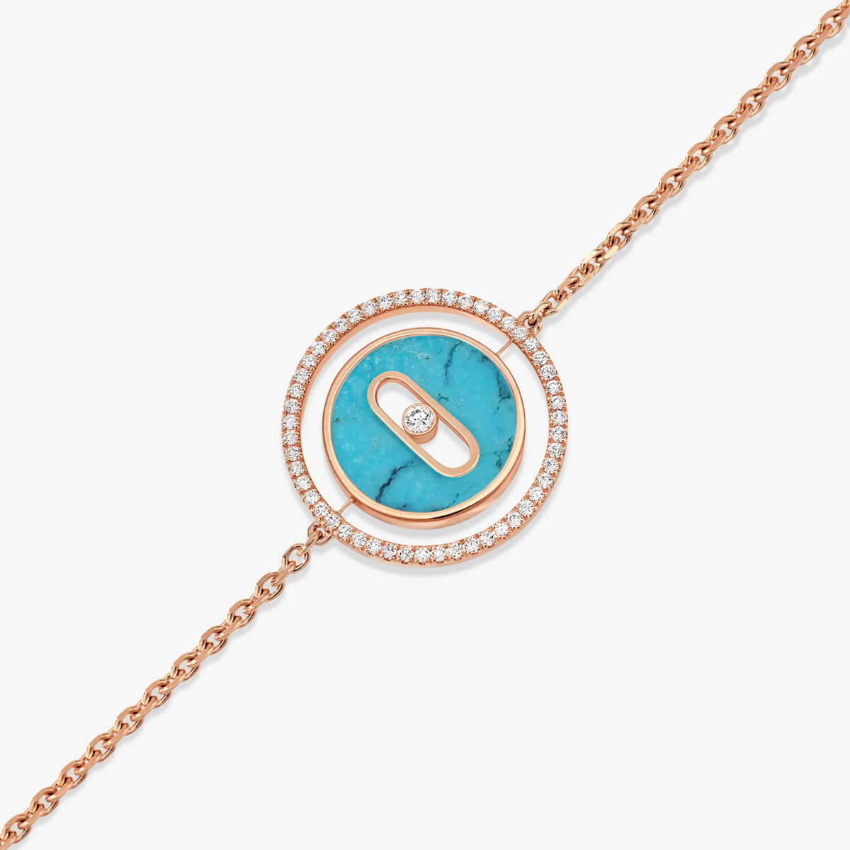 [Stars Jewelry]LUCKY MOVE TURQUOISE PINK GOLD DIAMOND BRACELET
