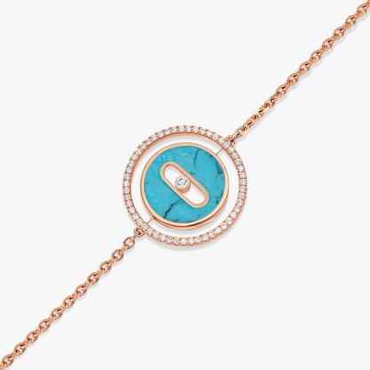 [Stars Jewelry]LUCKY MOVE TURQUOISE PINK GOLD DIAMOND BRACELET