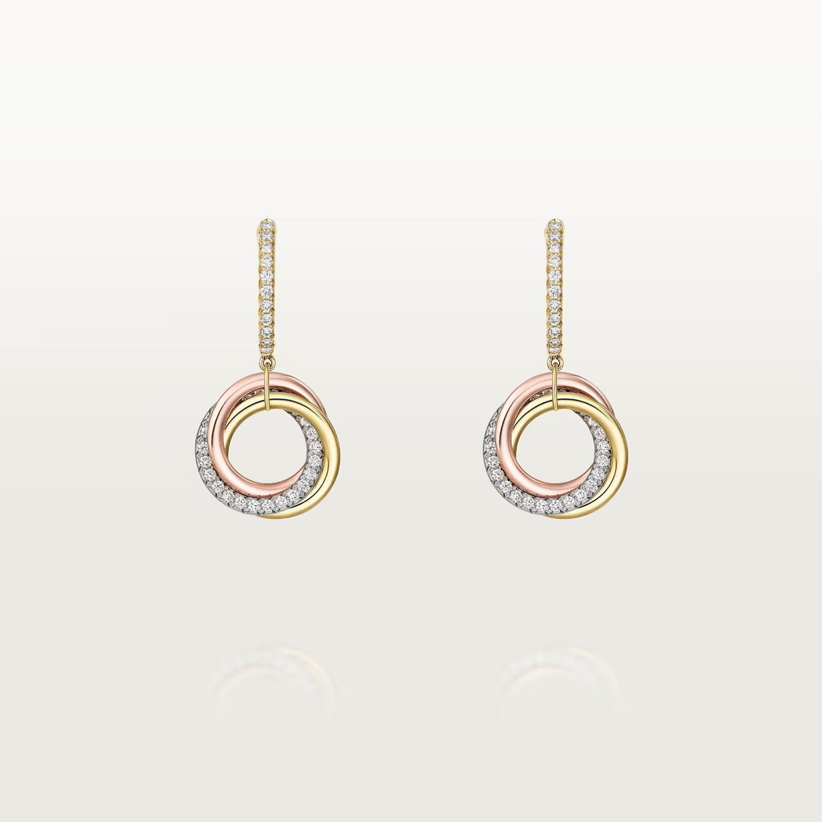 [Stars Jewelry]TRINITY HALF DIAMOND  EARRINGS