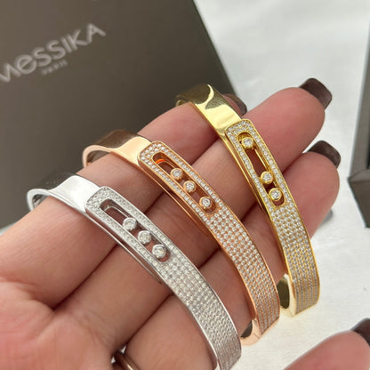 [Stars Jewelry]Move Noa Rose Gold Pavé Diamond Bangle Bracelet