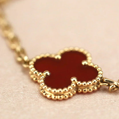 [Stars Jewelry] CLOVER 5 MOTIF RED CORNELIAN BRACELET COLLECTION
