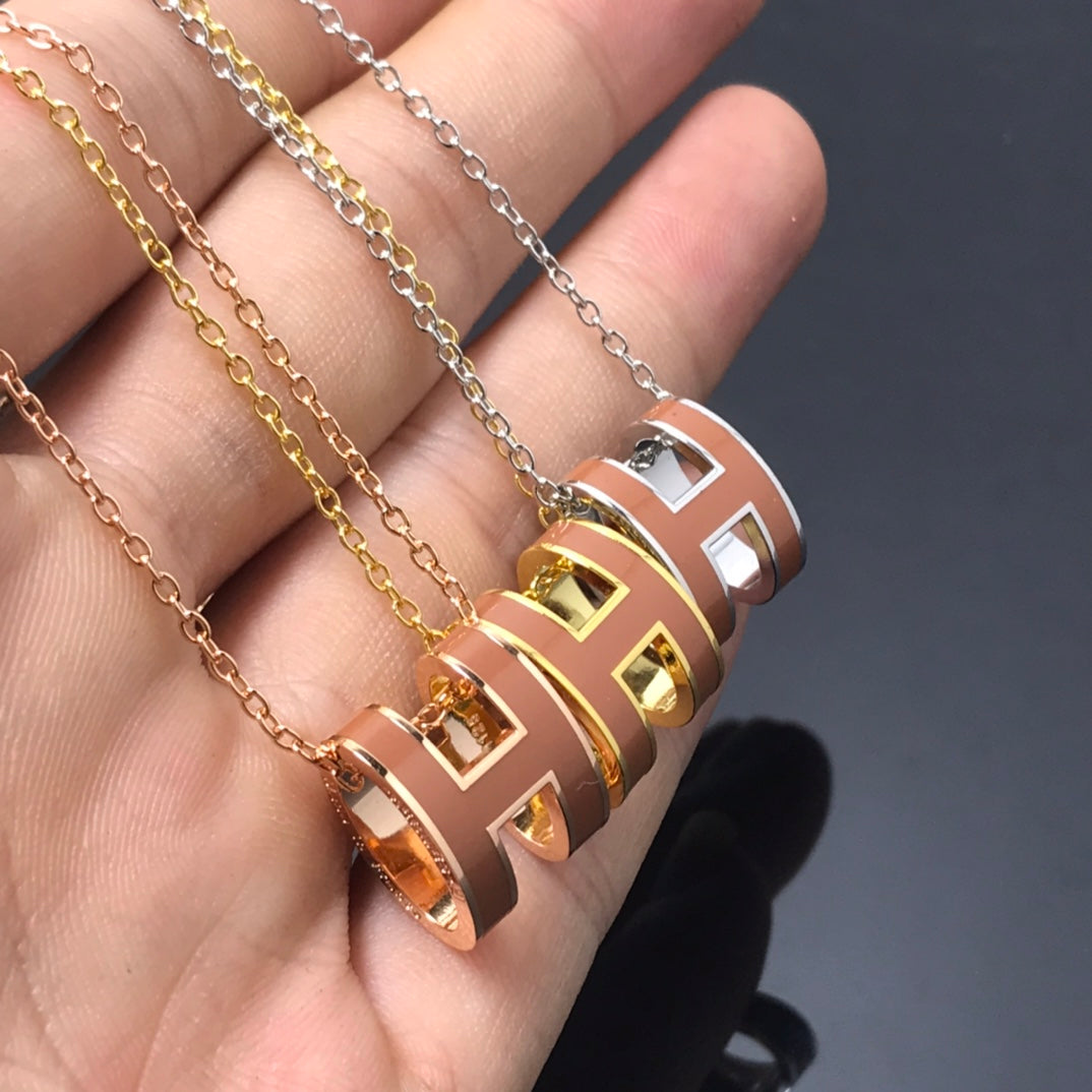 [Stars Jewelry]H NECKLACE BROWN
