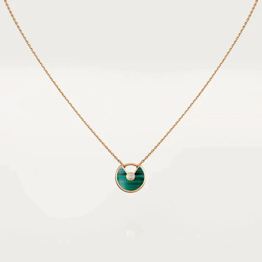 [Stars Jewelry]AMULETTE ROSE GOLD MALACHITE NECKLACE