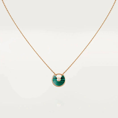 [Stars Jewelry]AMULETTE ROSE GOLD MALACHITE NECKLACE