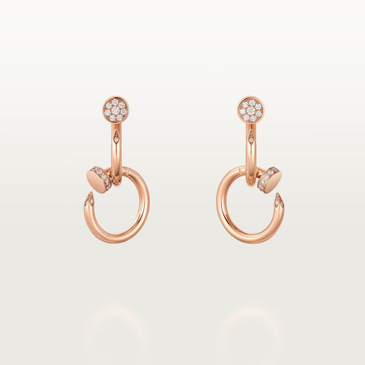 [Stars Jewelry]JUSTE HALF DIAMOND DOUBLE EARRINGS