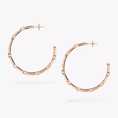 [[Stars Jewelry]Move Link Diamond Hoop Earrings