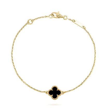 [Stars Jewelry]CLOVER ONYX SINGLE FLOWER BRACELET